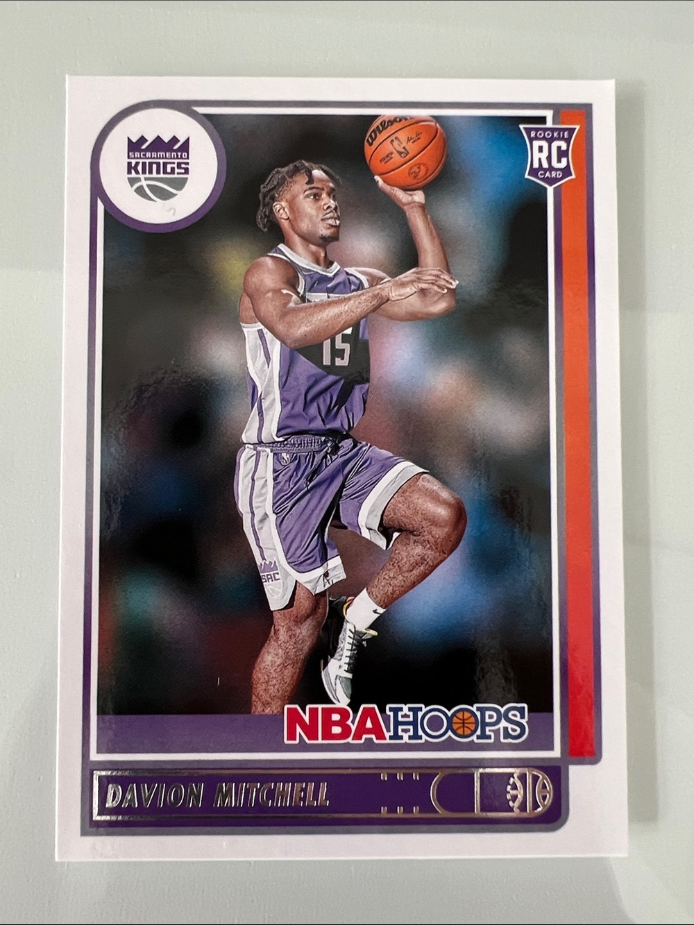 Davion Mitchell Sacramento Kings Rookie Card - Purple/White